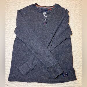 Superdry Charcoal Henley with Orange Accents